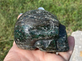 Emerald in Mica Schist Crystal Skull (Free Shipping)