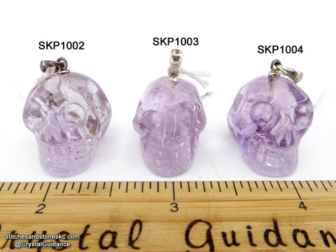 Amethyst Crystal Skull Pendant (Free Shipping)