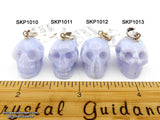 Blue Lace Agate Crystal Skull Pendant (Free Shipping)