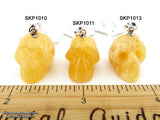 Calcite Orange Crystal Skull Pendant (Free Shipping)