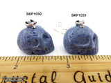 Coral Blue Crystal Skull Pendant (Free Shipping)