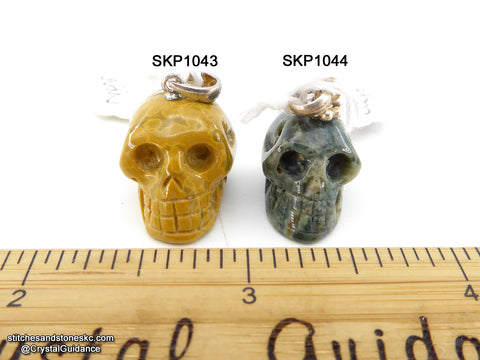 Jasper Ocean/Orbicular Crystal Skull Pendant (Free Shipping)