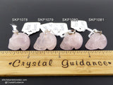 Rose Quartz Crystal Skull Pendant (Free Shipping)