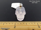 Rose Quartz Crystal Skull Pendant (Free Shipping)