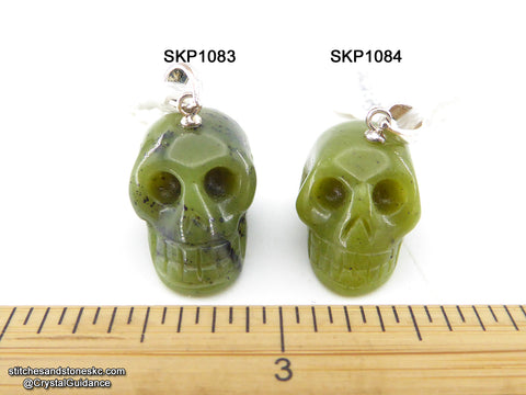 Serpentine Crystal Skull Pendant (Free Shipping)