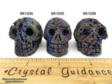 Titanium Aura Lava Rock Basalt Crystal Skull (Free Shipping)