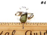 Moldavite Raw Ring Sterling Silver