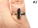 Moldavite Raw Ring Sterling Silver