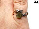 Moldavite Raw Ring Sterling Silver