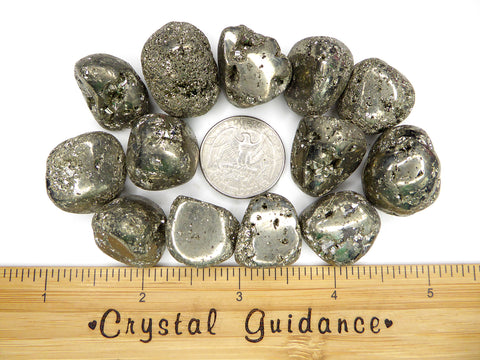 Pyrite tumbled stone