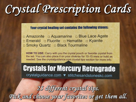 Crystal Prescription Reference Cards for Healing Sets